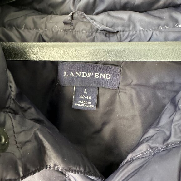 Lands' End Puffer Vest L Navy - Picture 2 of 9